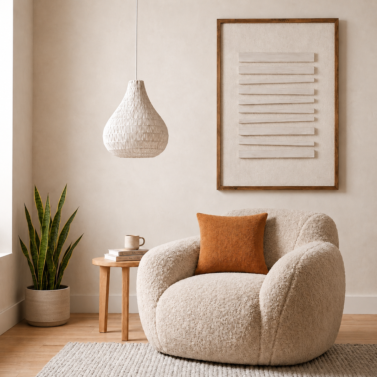 DreamPod® Chair - White - COVER ONLY Ivory & Deene