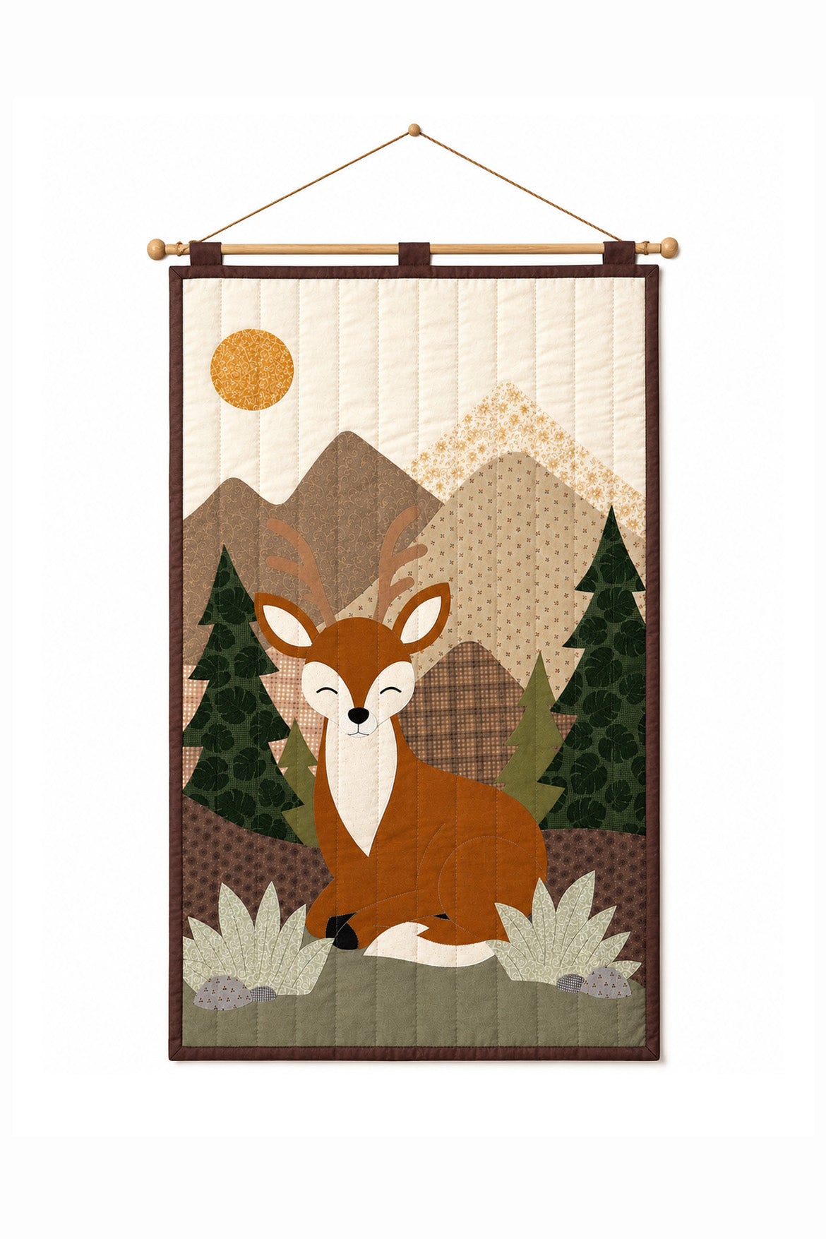 Deer Wall Hanging - Textile Art, Nursery Decor Demee Design