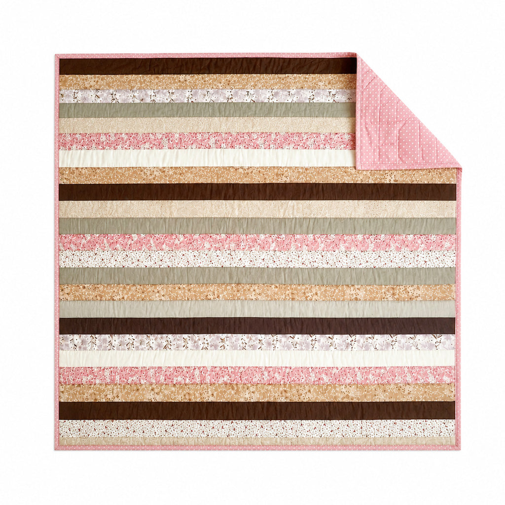 Blush & Beige Baby Quilt Demee Design