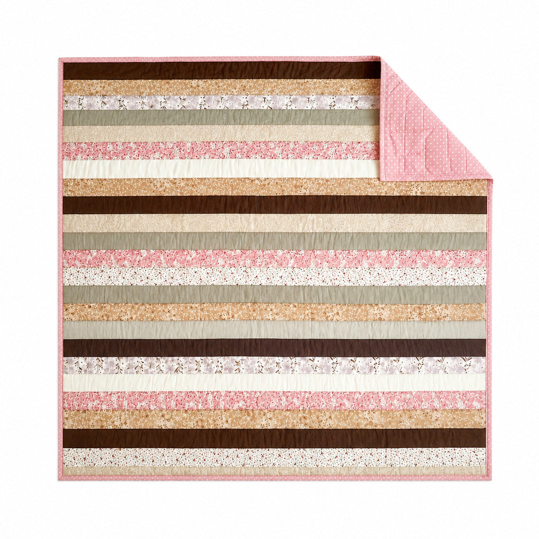 Blush & Beige Baby Quilt Demee Design