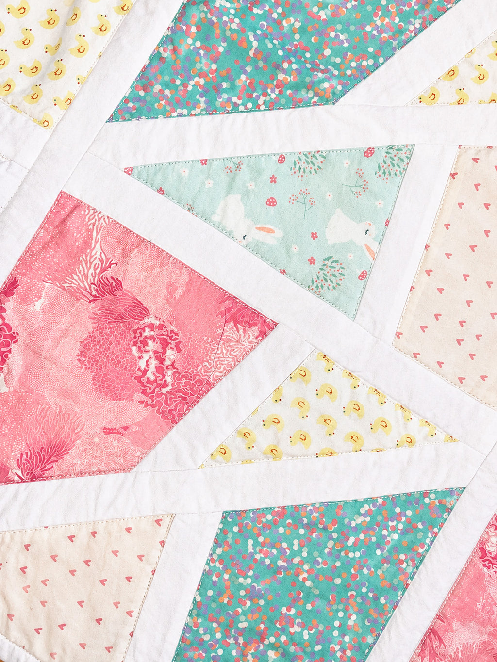 Pastel Geometric Patchwork Quilt Demee Design