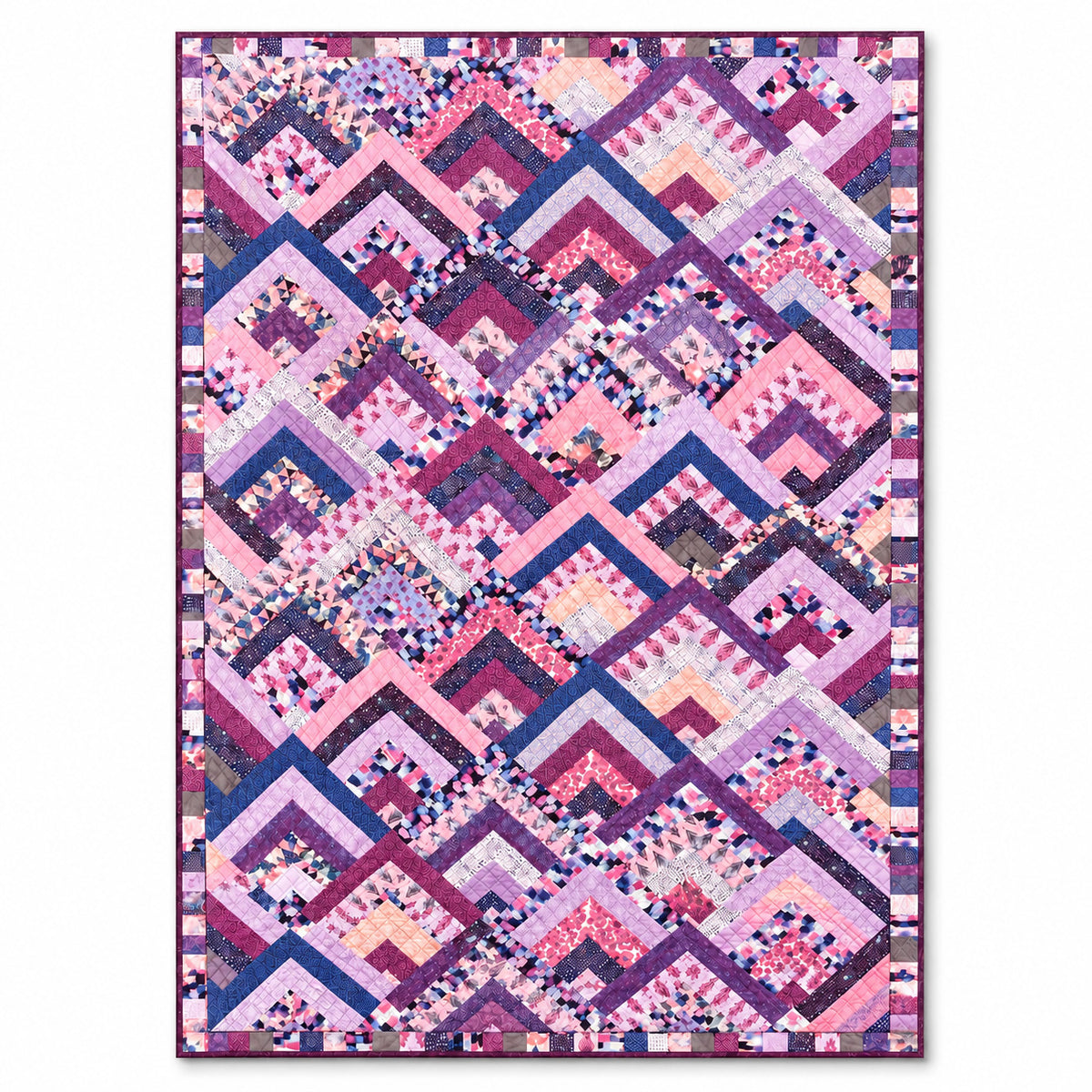 Blush & Berry Zigzag Throw / Lap Quilt Demee Design