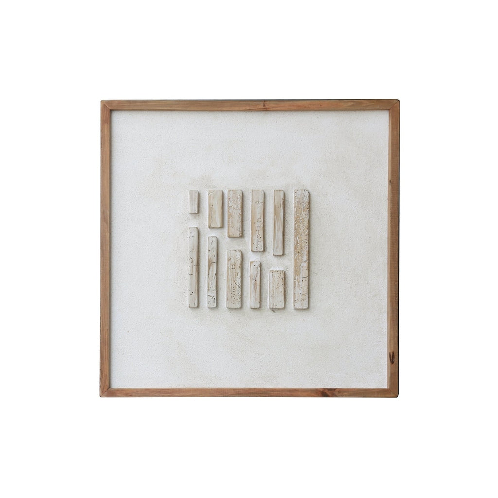 Derwent Secrets - Ready To Hang Wall Art - 62x62cm Ivory & Deene
