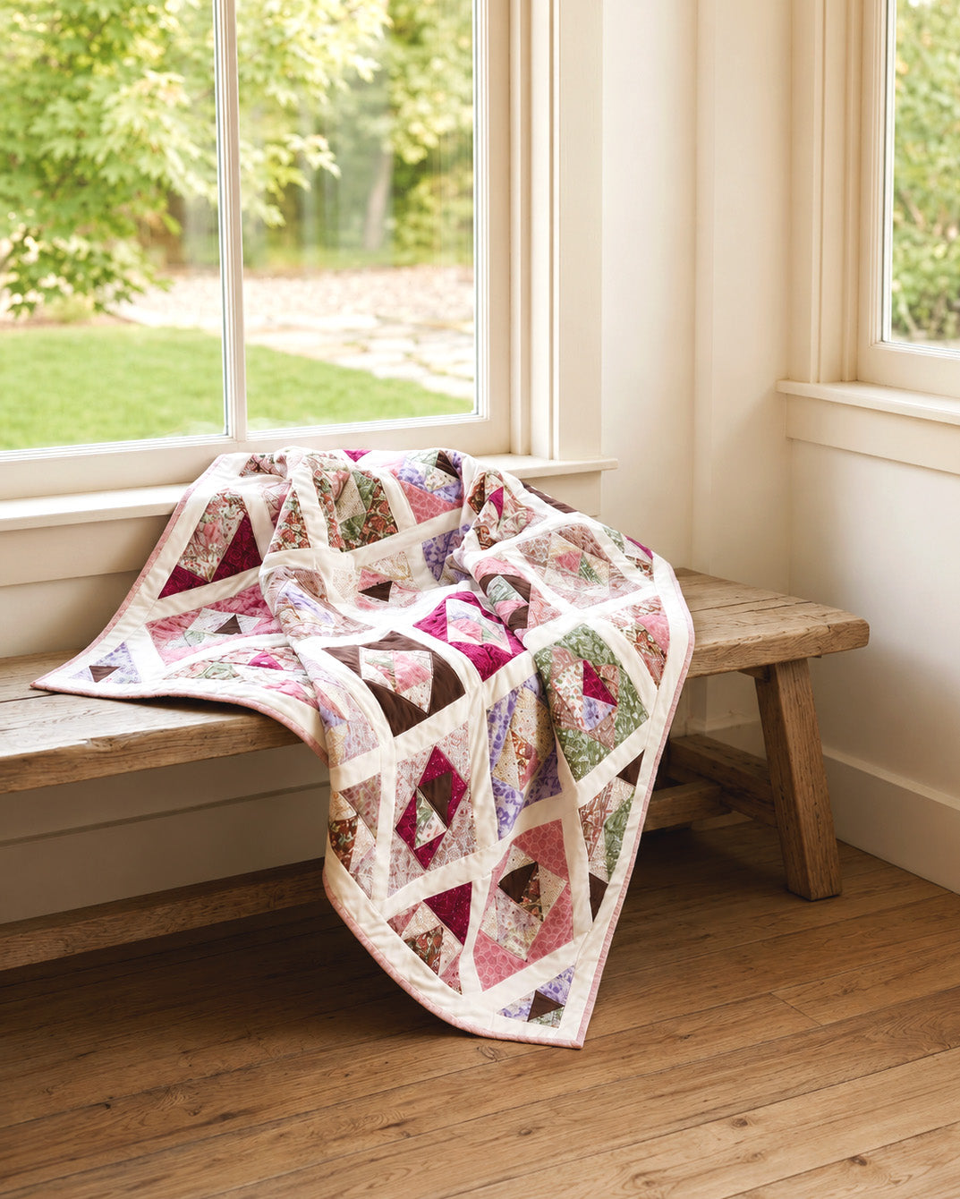 Garden Whispers Throw / Lap Quilt Demee Design