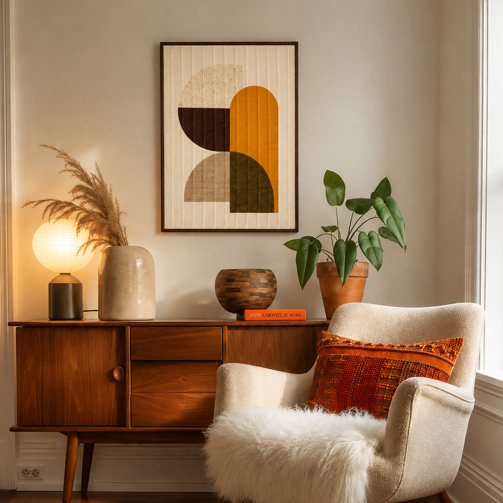 Golden Horizon - Golden - Quilted Wall Hanging Demee Design