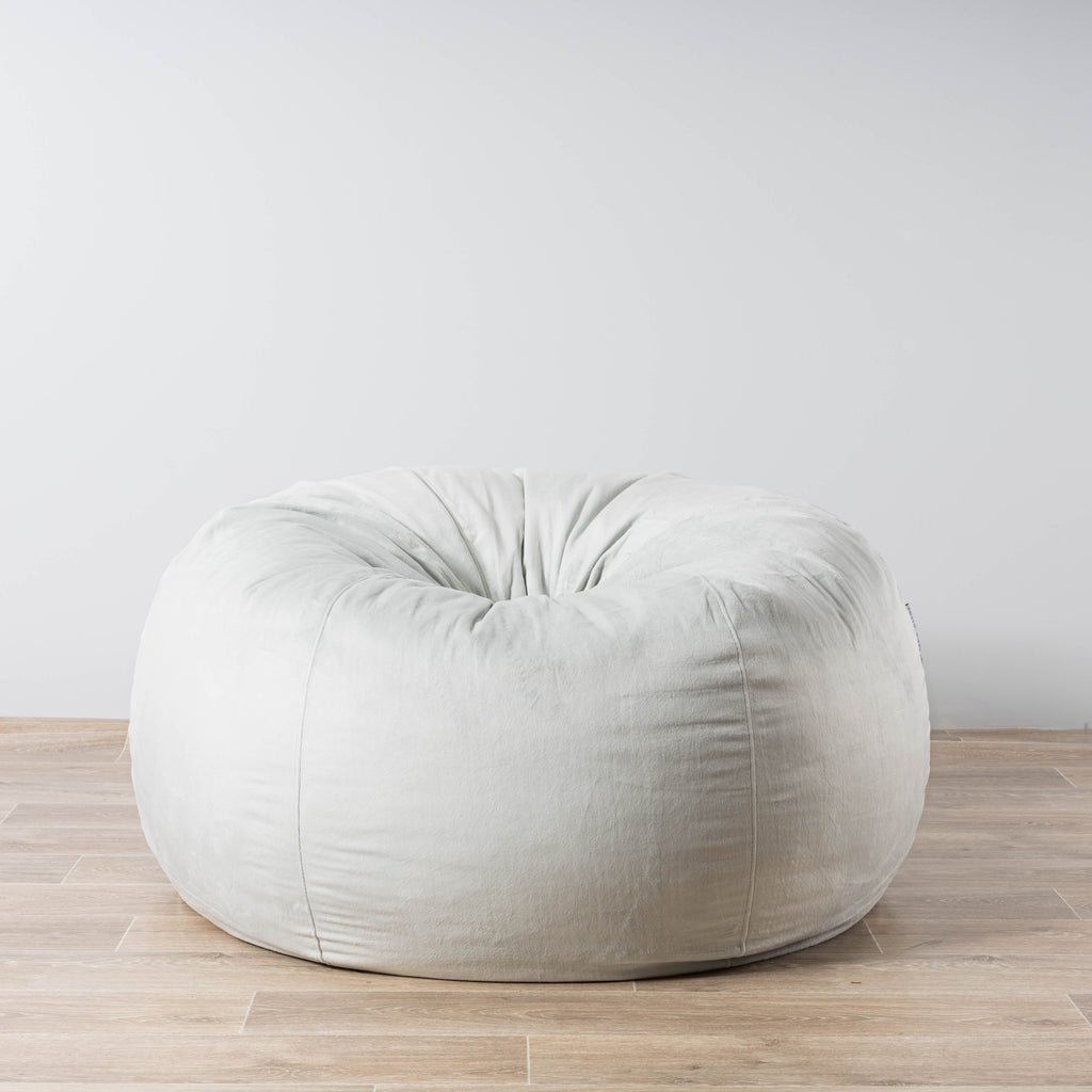 Pierre Fur Bean Bag - Silver Grey Ivory & Deene