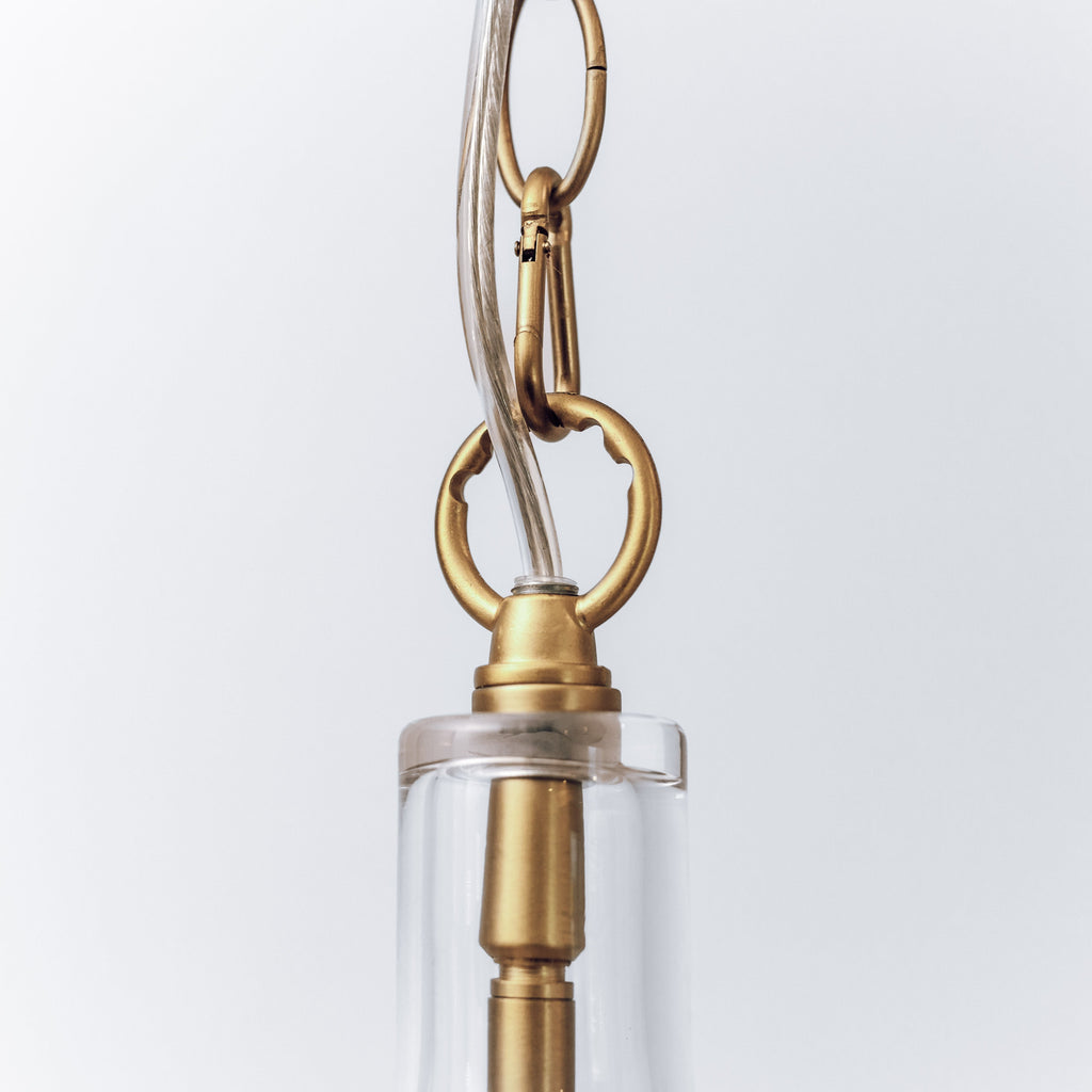 Kendal Glass Pendant Light - Gold Ivory & Deene