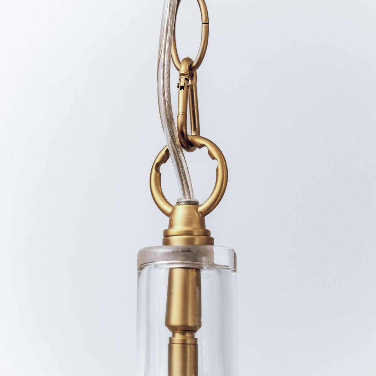 Kendal Glass Pendant Light - Gold Ivory & Deene