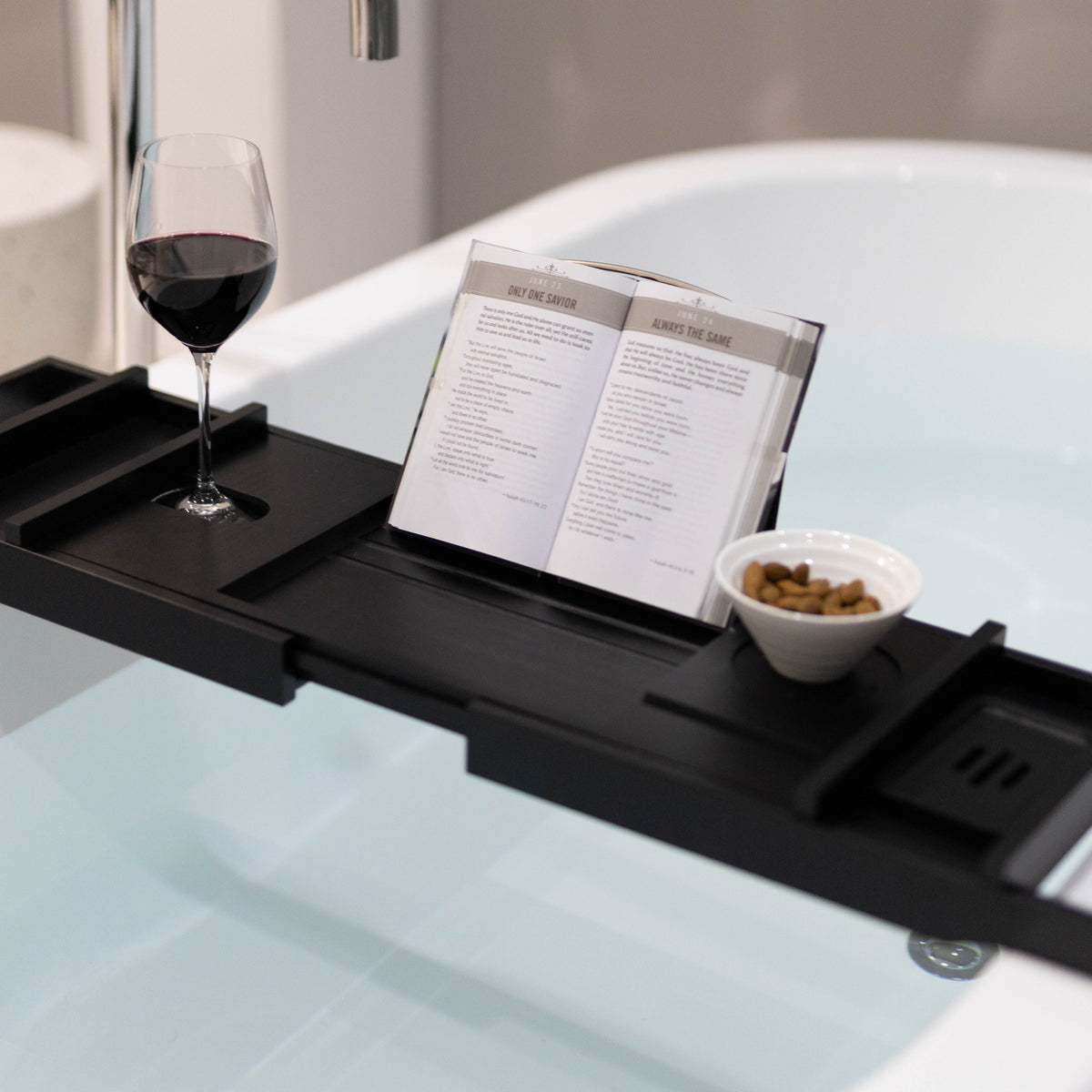 Serenity Bamboo Bath Caddy - Black Ivory & Deene