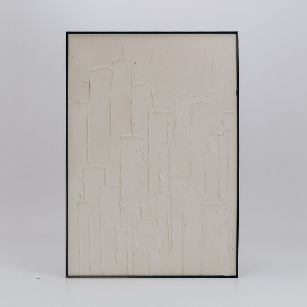 Judah - Ready To Hang Dimensional Sand Art - 70x100cm Ivory & Deene