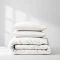 Satin Quilt Cover - White Ivory & Deene
