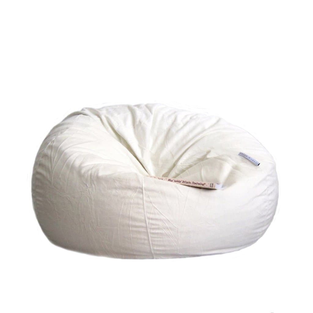 Pierre Fur Bean Bag - White Ivory & Deene