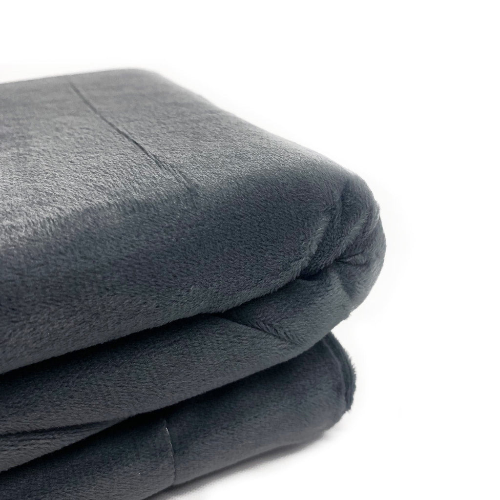Fur Velvet European Pillowcase Set - Charcoal Ivory & Deene