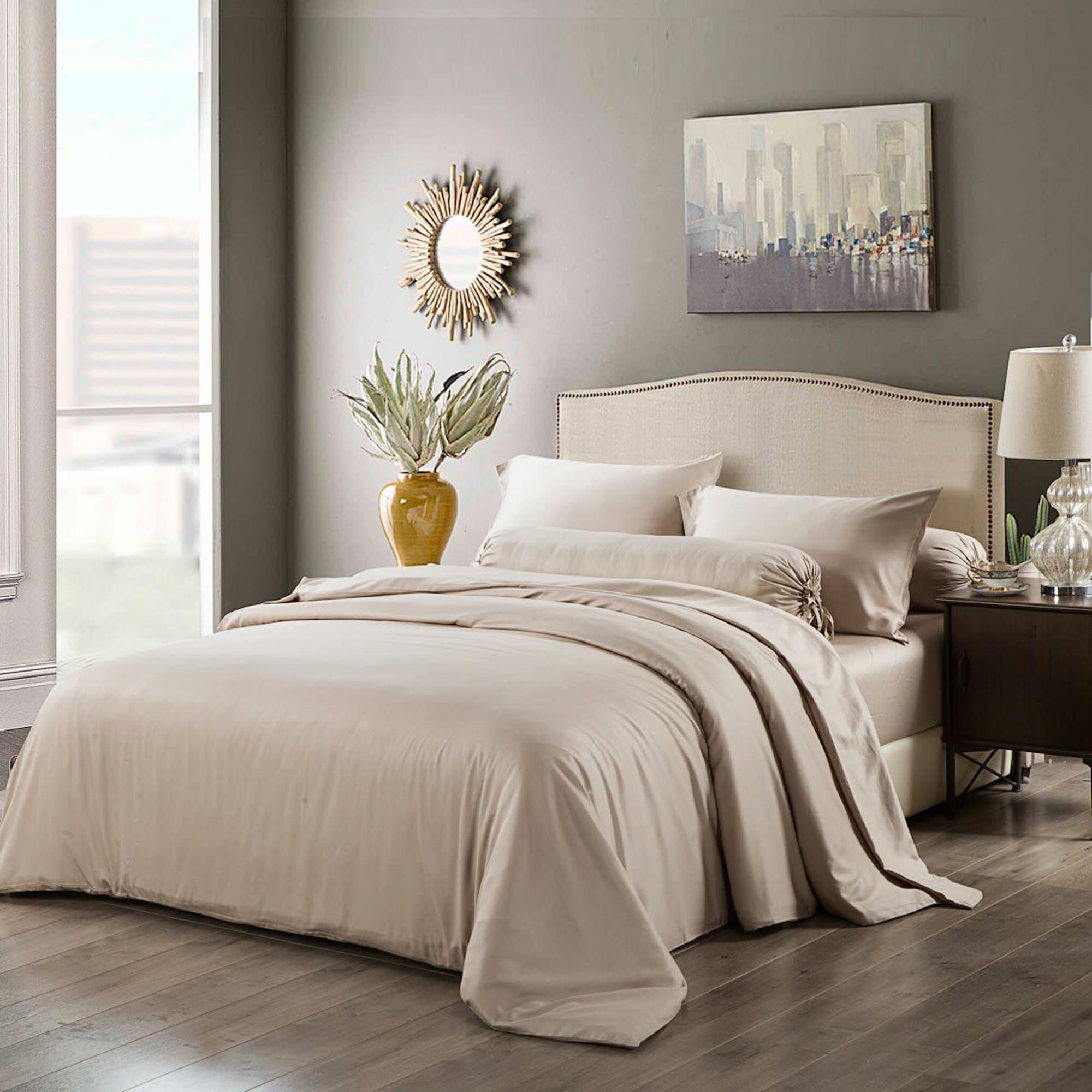 Joy Collection Quilt Cover Set - Champagne Latte Ivory & Deene