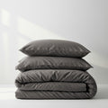 Joy Collection Quilt Cover Set - Charcoal Ivory & Deene