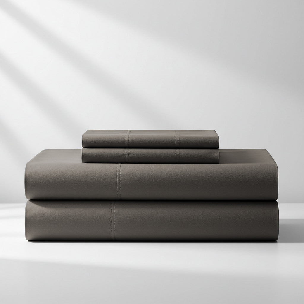 Joy Collection Sheet Set - Charcoal Grey Ivory & Deene