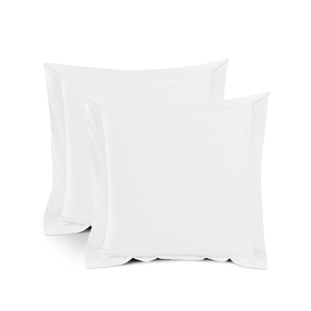 Silky Soft Bamboo European Pillowcase Set - White Ivory & Deene