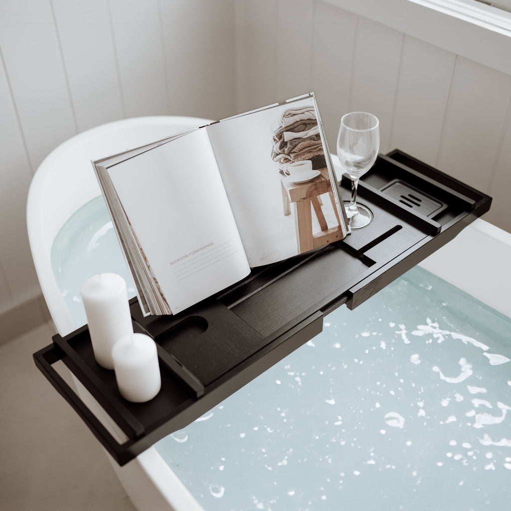 Serenity Bamboo Bath Caddy - Black Ivory & Deene