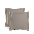 Silky Soft Bamboo European Pillowcase Set - Latte Ivory & Deene