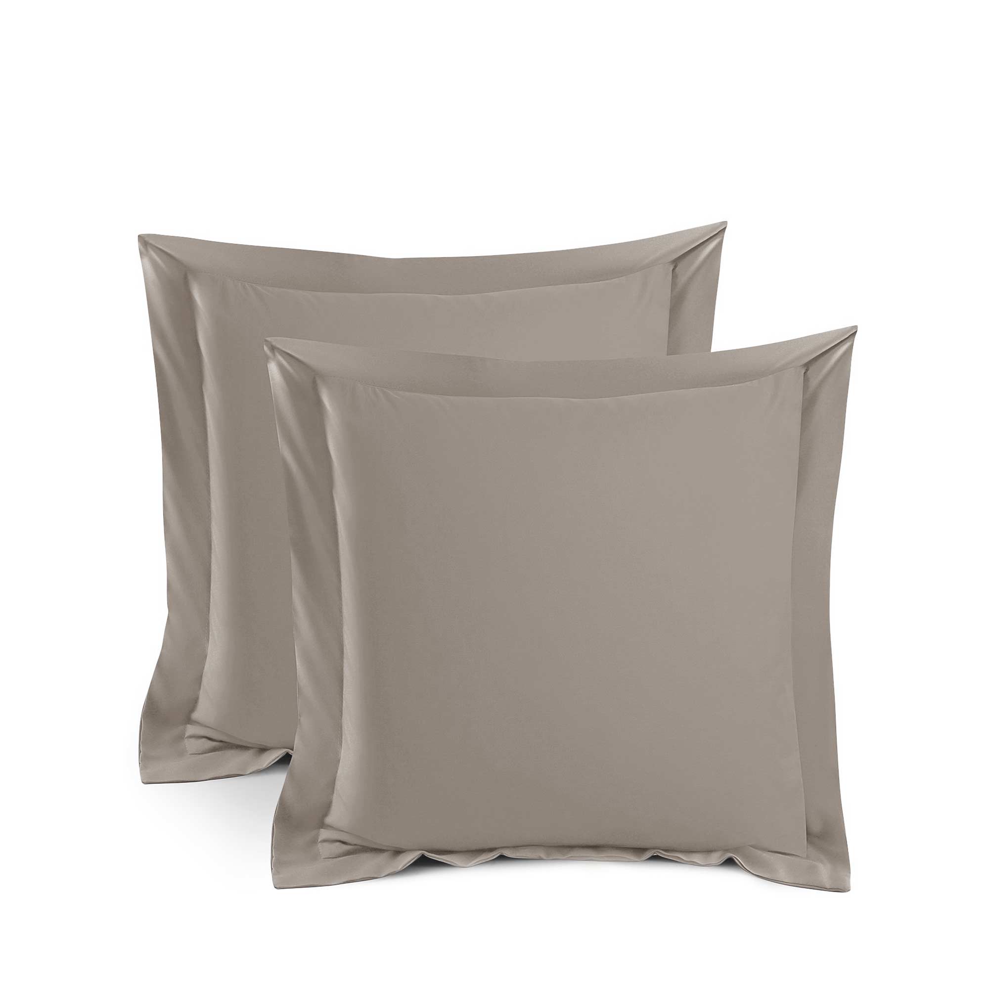 Silky Soft Bamboo European Pillowcase Set - Latte Ivory & Deene