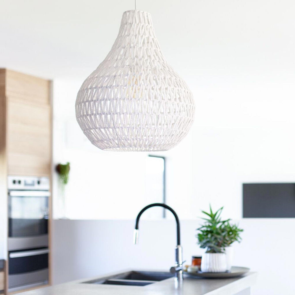 Byron Rope Pendant Light - White Ivory & Deene