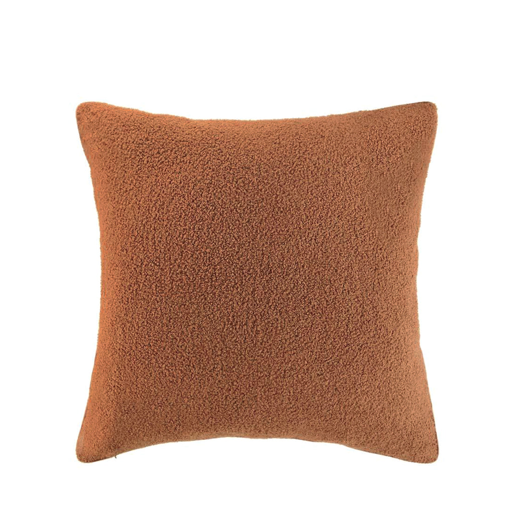 Boucle Teddy Cushion Cover + Insert - Rust Ivory & Deene