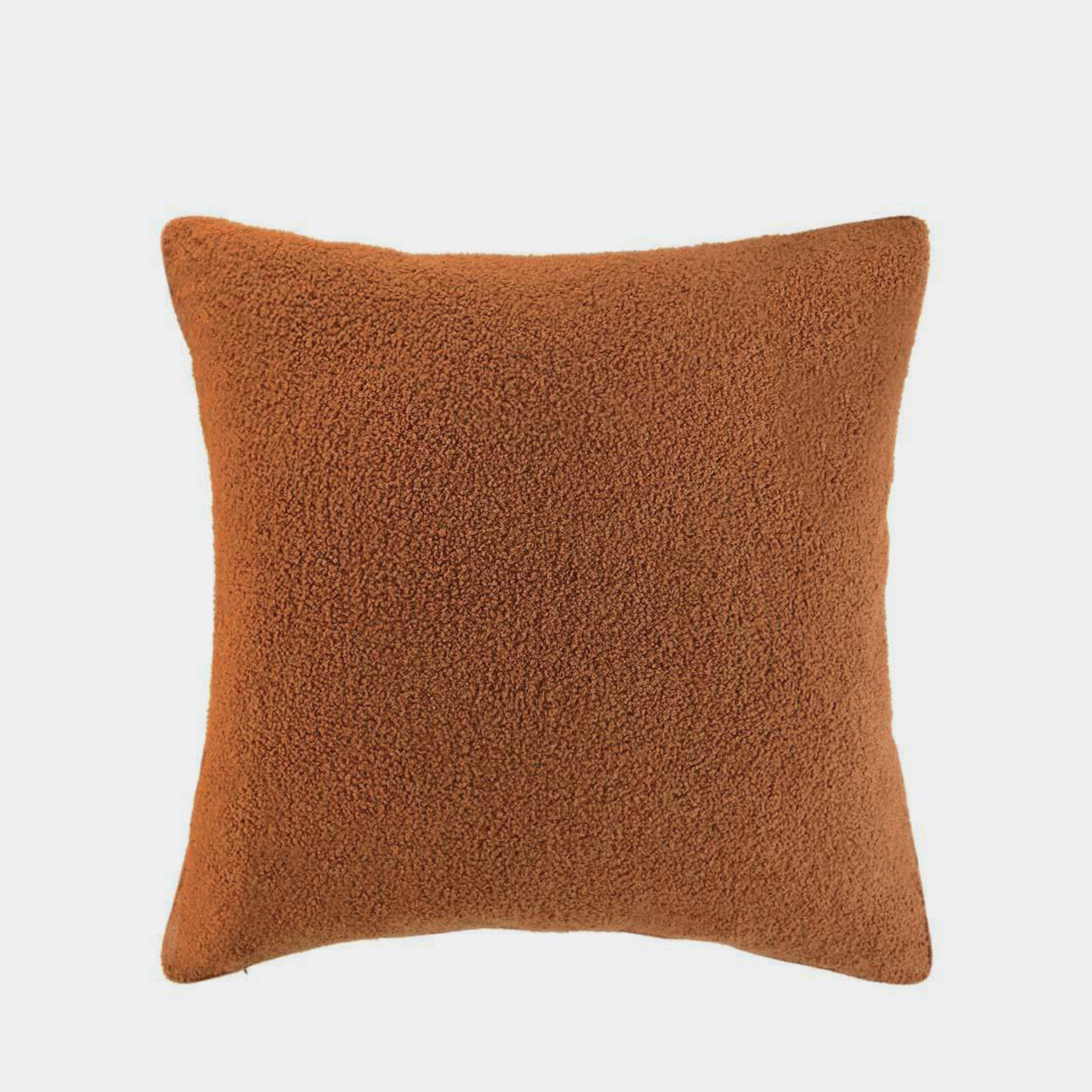 Boucle Teddy Cushion Cover + Insert - Rust Ivory & Deene