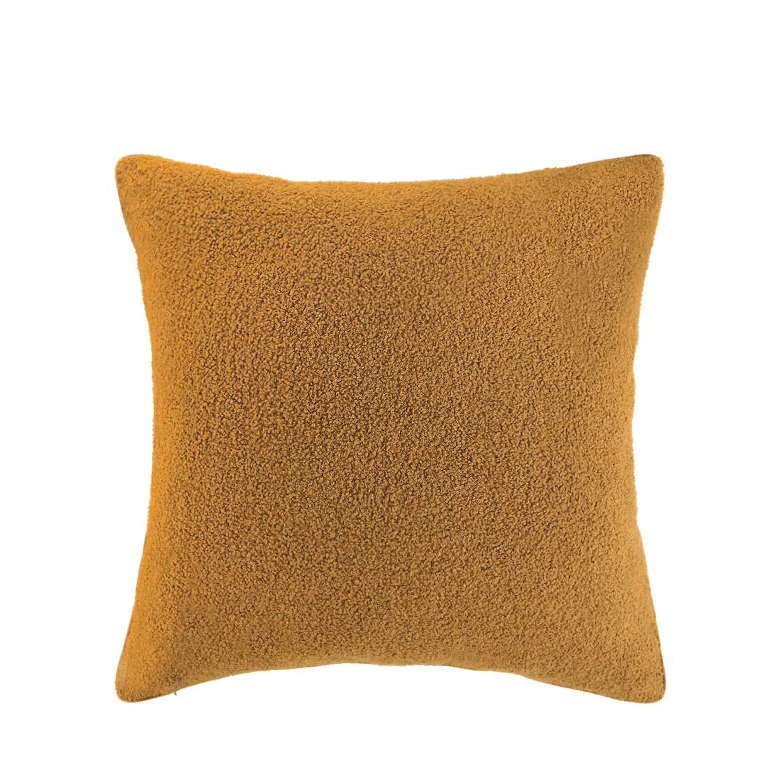 Boucle Teddy Cushion Cover + Insert - Mustard Ivory & Deene