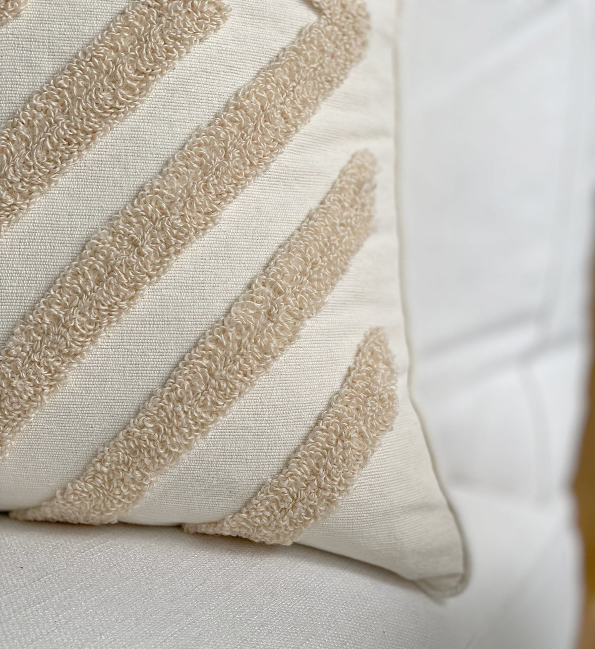 Ramada Tufted Cushion Cover with Diamond Pattern + Insert Ivory & Deene