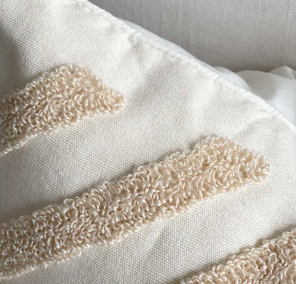 Ramada Tufted Cushion Cover with Diamond Pattern + Insert Ivory & Deene