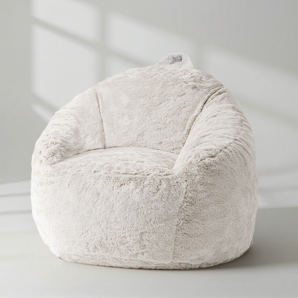 DreamPod® Mini Beanbag Chair - White Ivory & Deene