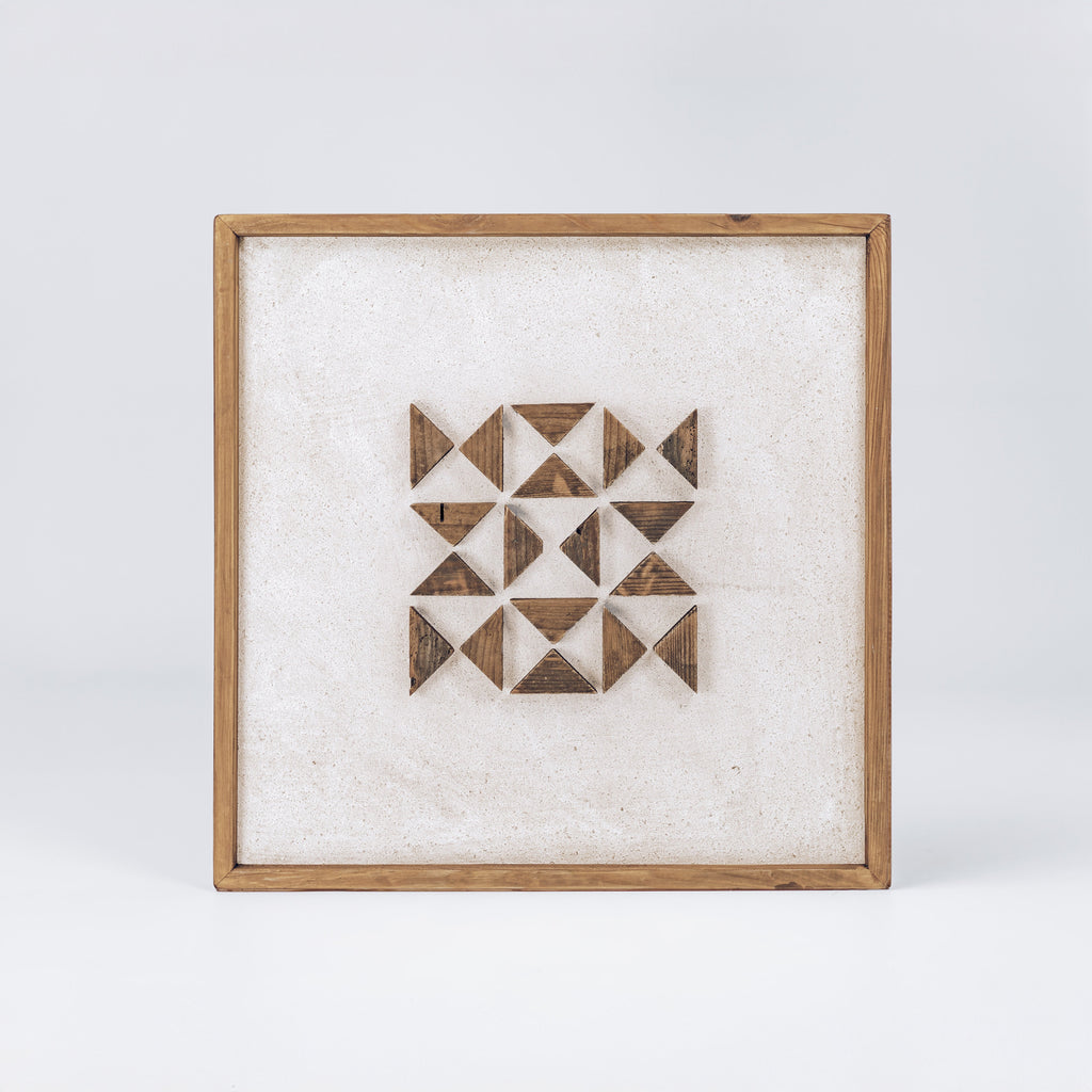 Silhouettes of Elm Square - Ready To Hang Wall Art - 62x62cm Ivory & Deene