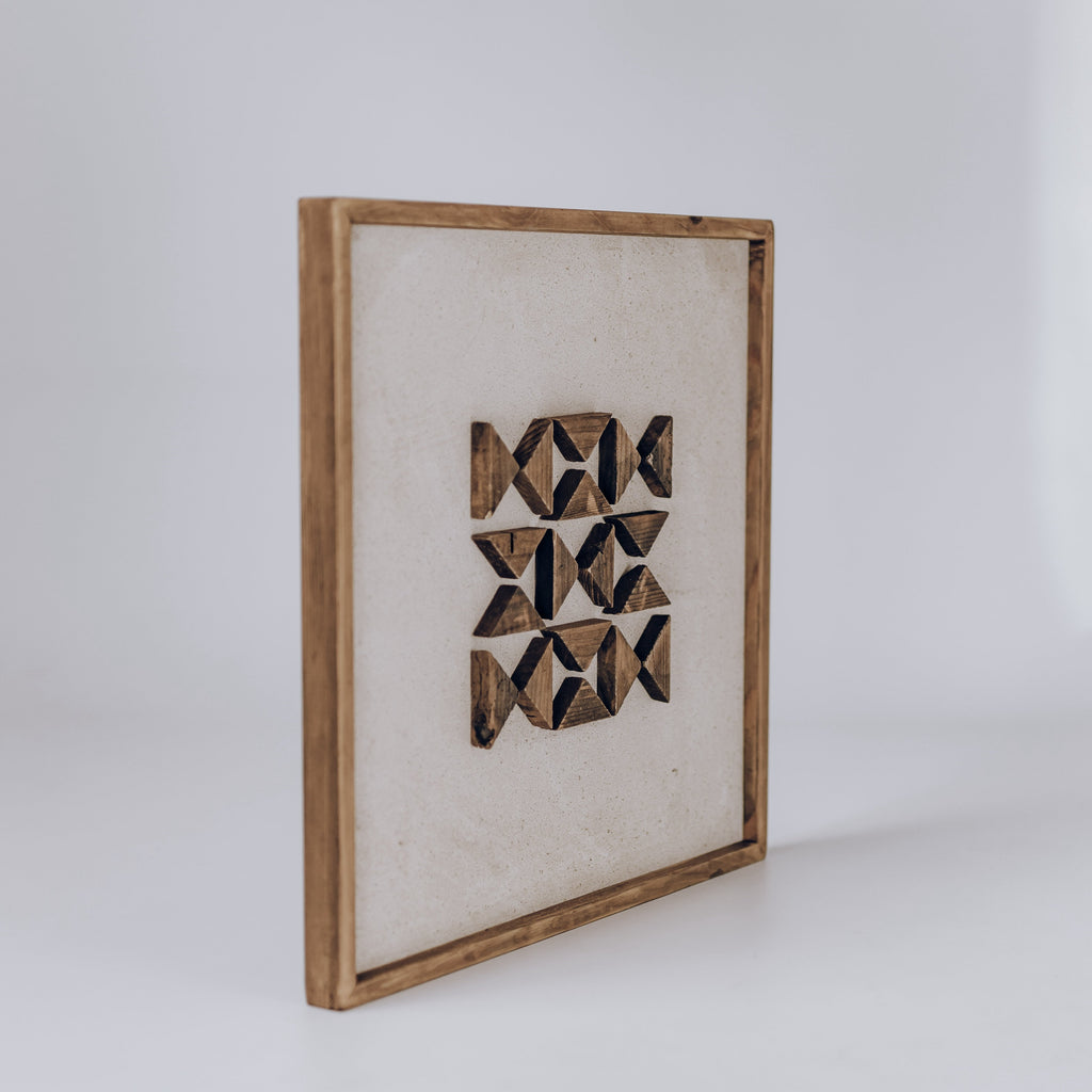 Silhouettes of Elm Square - Ready To Hang Wall Art - 62x62cm Ivory & Deene