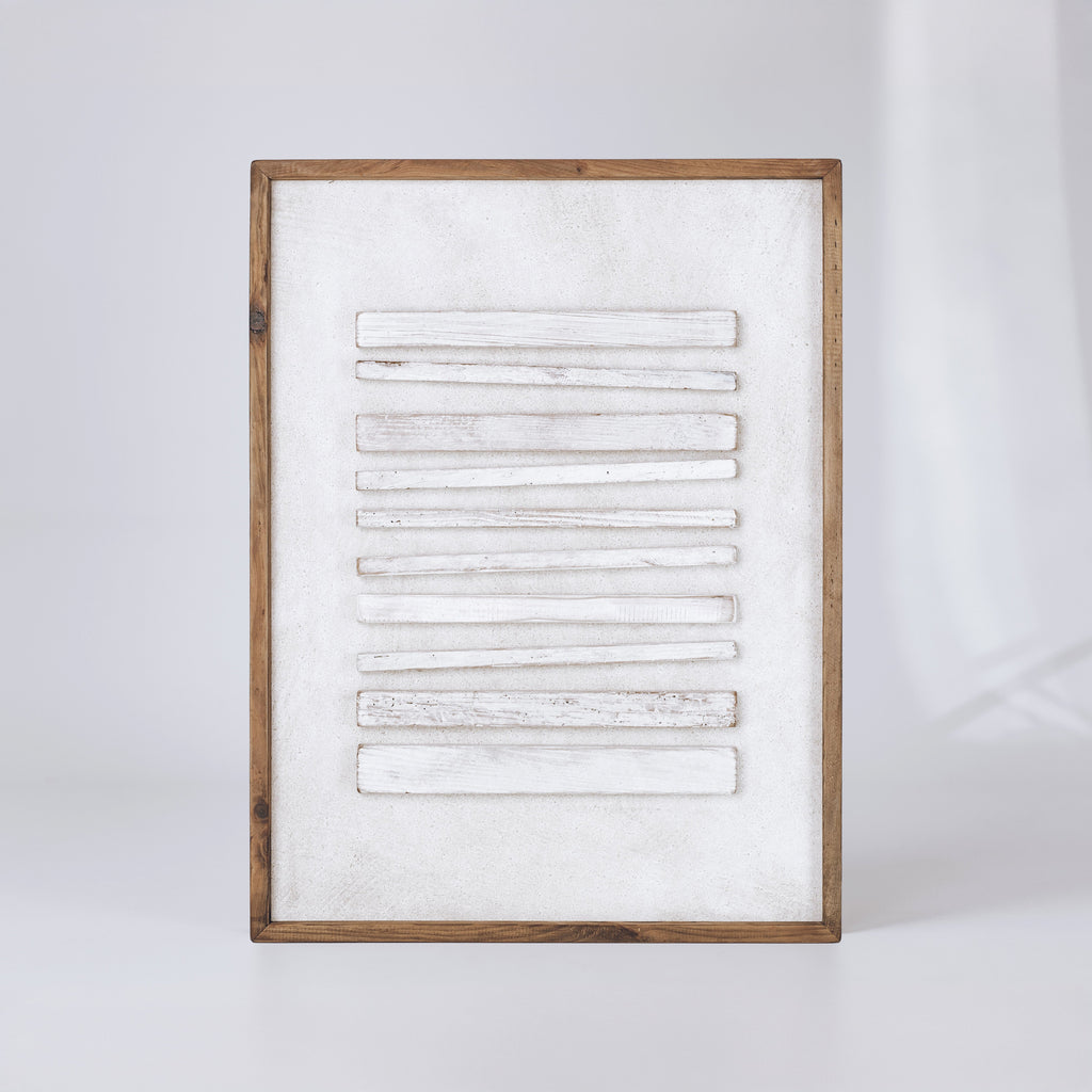 Strahan Horizon Light - Ready To Hang Wall Art - 62x82cm Ivory & Deene