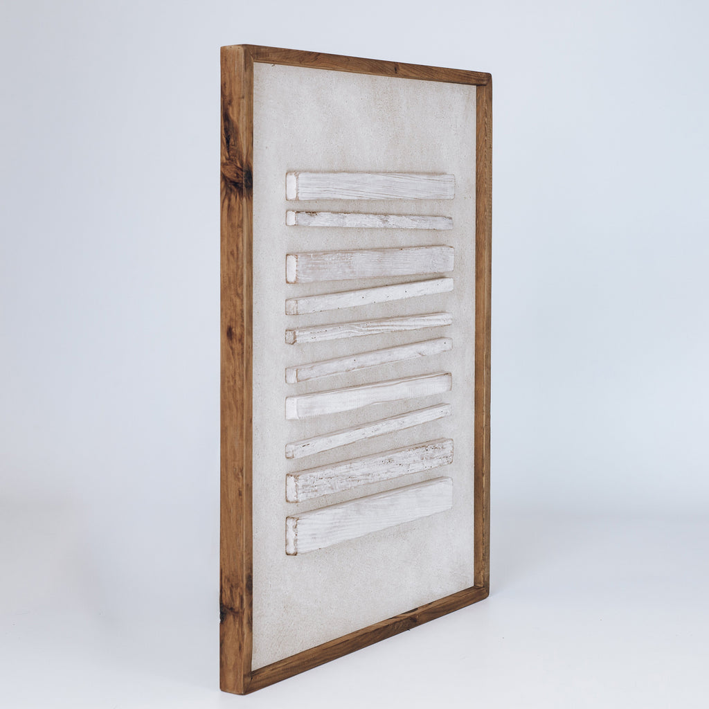 Strahan Horizon Light - Ready To Hang Wall Art - 62x82cm Ivory & Deene