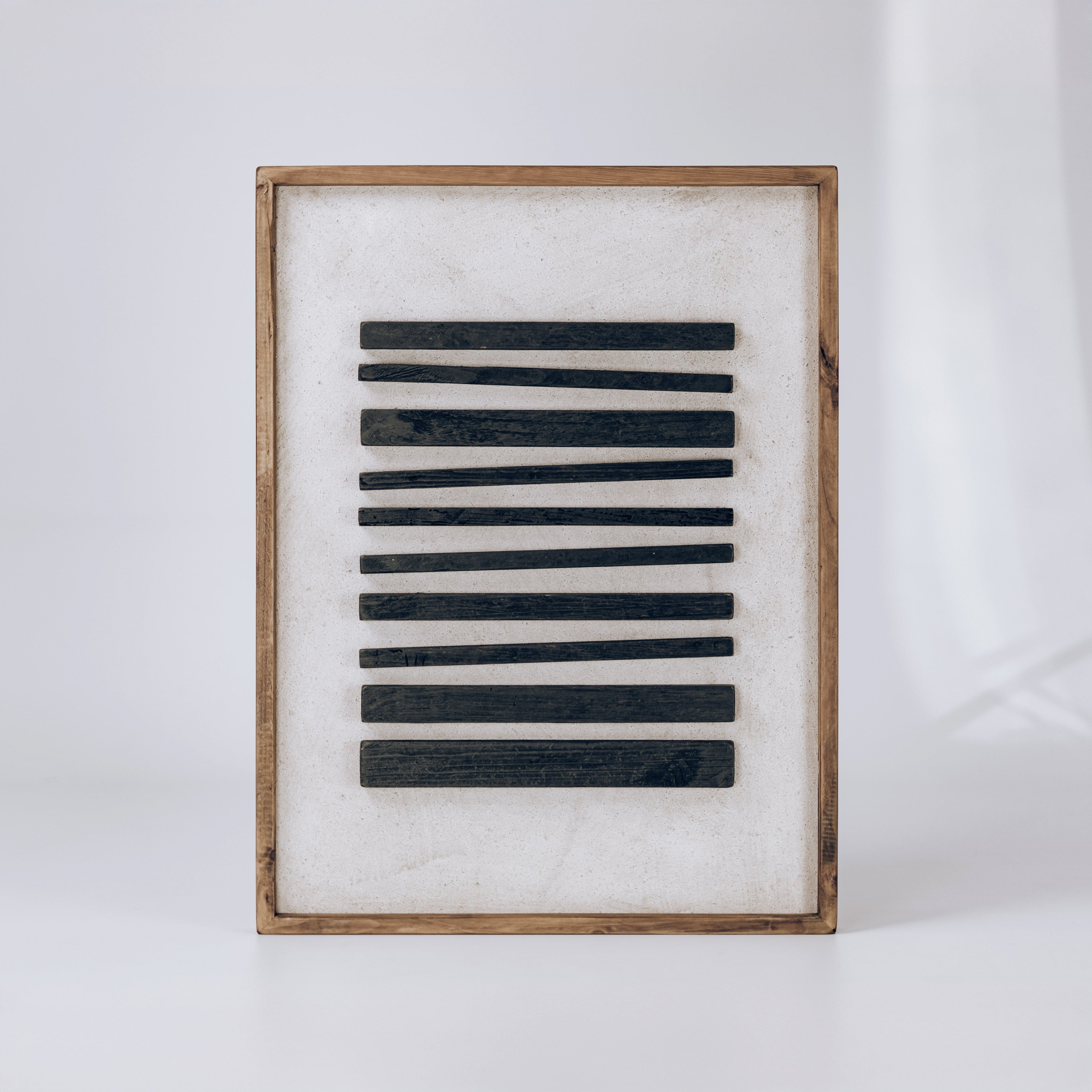 Strahan Horizon Dark - Ready To Hang Wall Art - 62x82cm Ivory & Deene