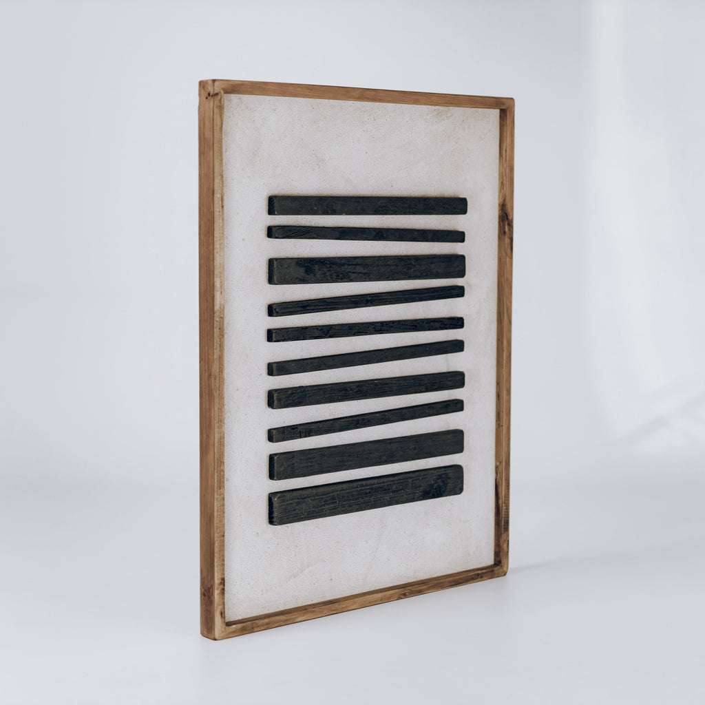 Strahan Horizon Dark - Ready To Hang Wall Art - 62x82cm Ivory & Deene