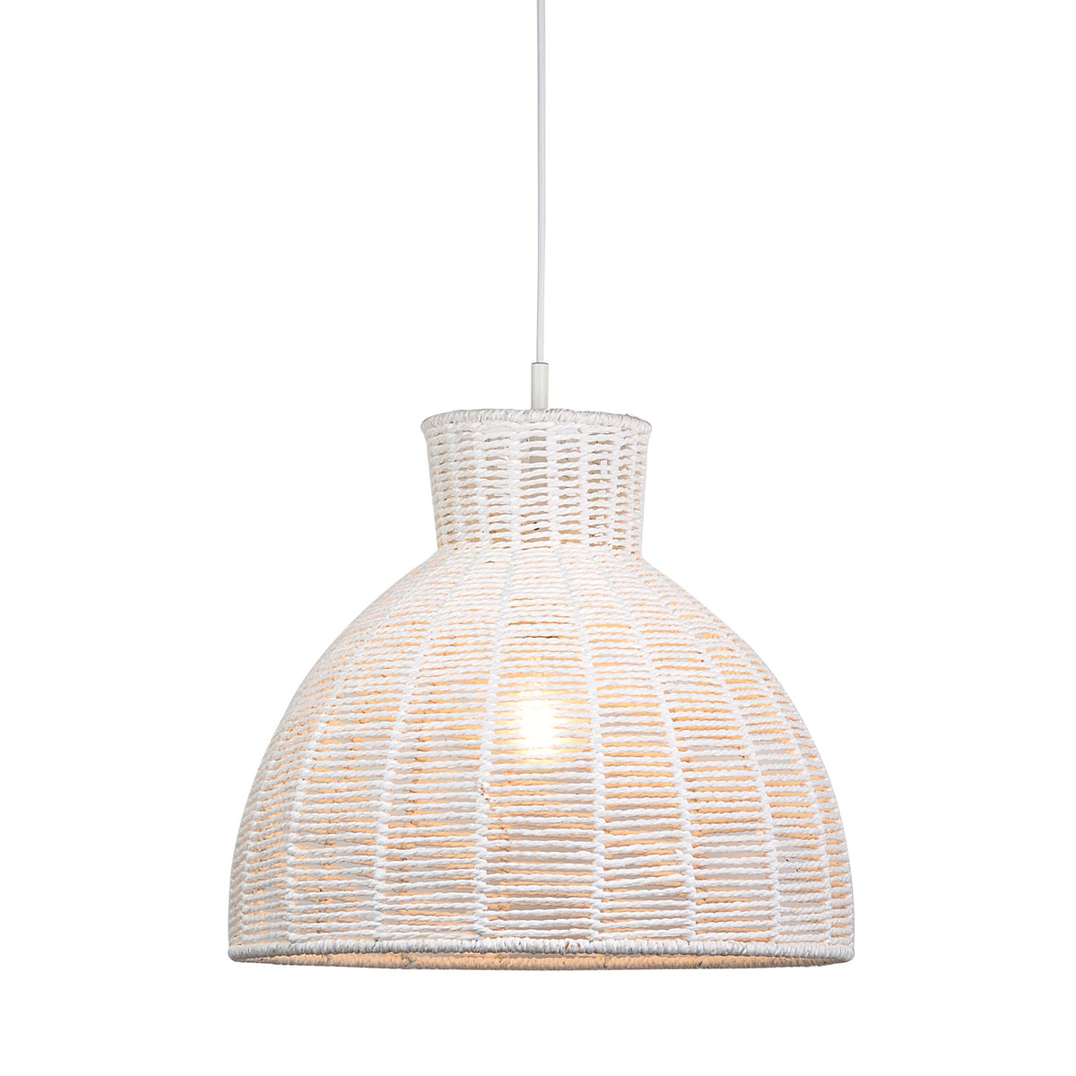 Kellie Rope Pendant Light - White Ivory & Deene