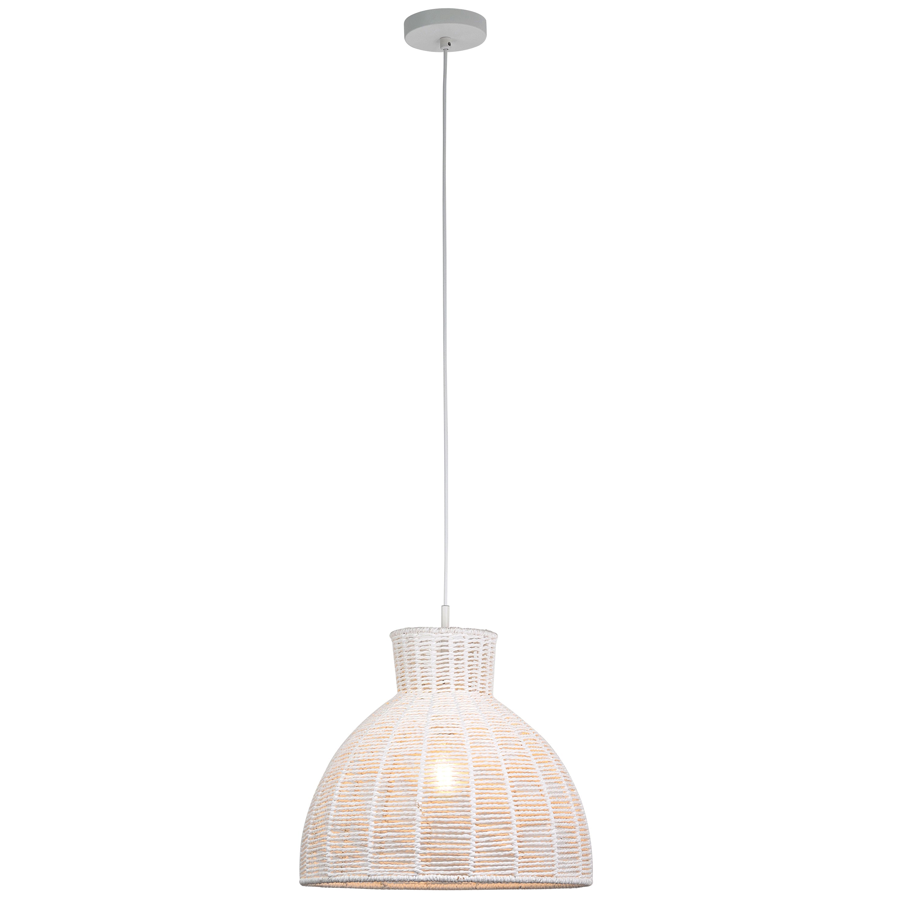 Kellie Rope Pendant Light - White Ivory & Deene