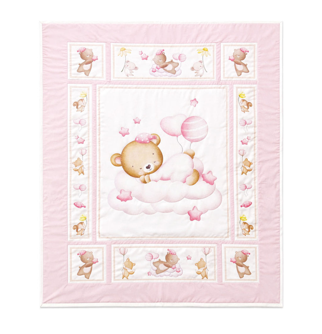 Pink Teddy Bear Baby Quilt Demee Design
