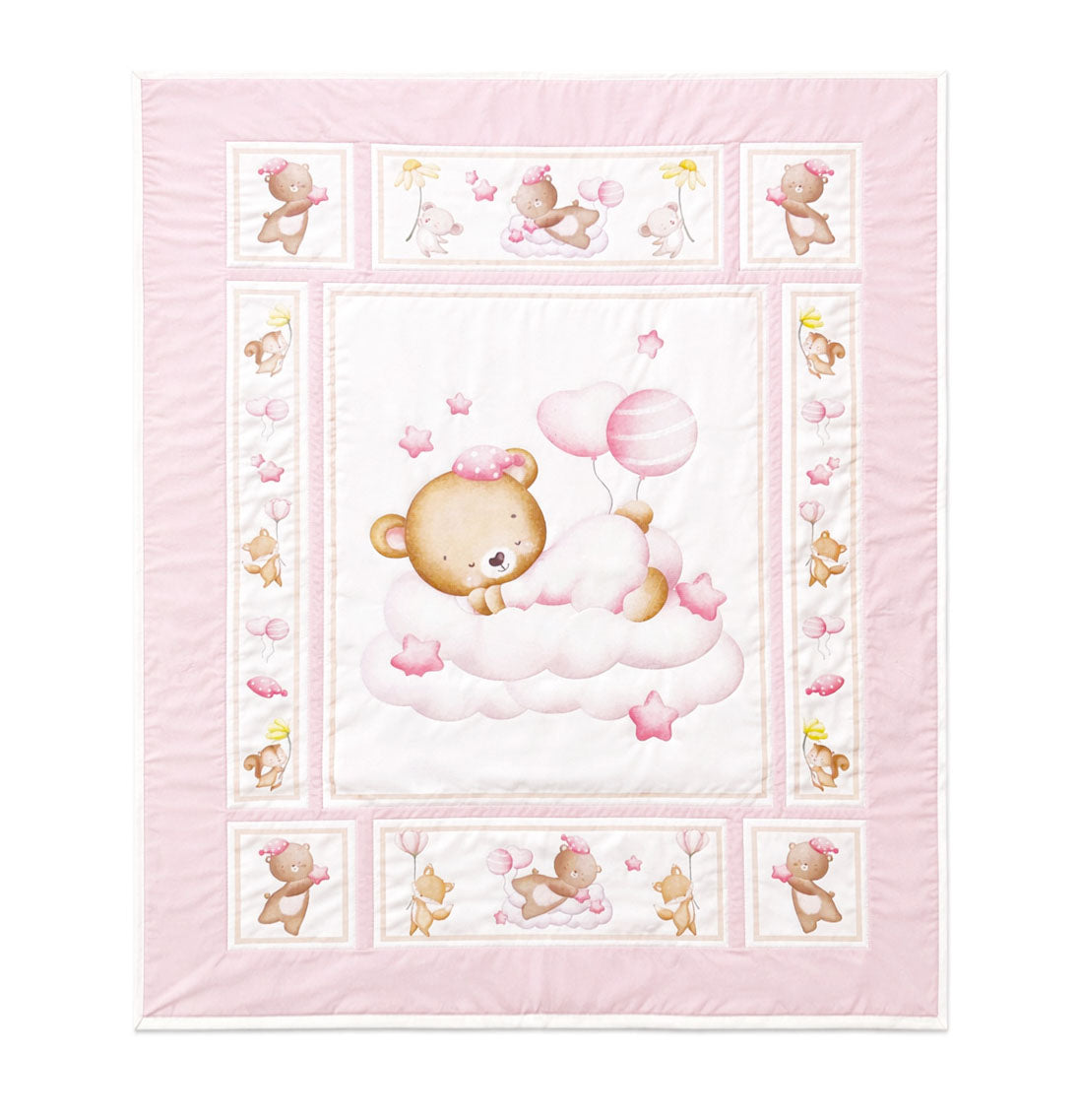 Pink Teddy Bear Baby Quilt Demee Design