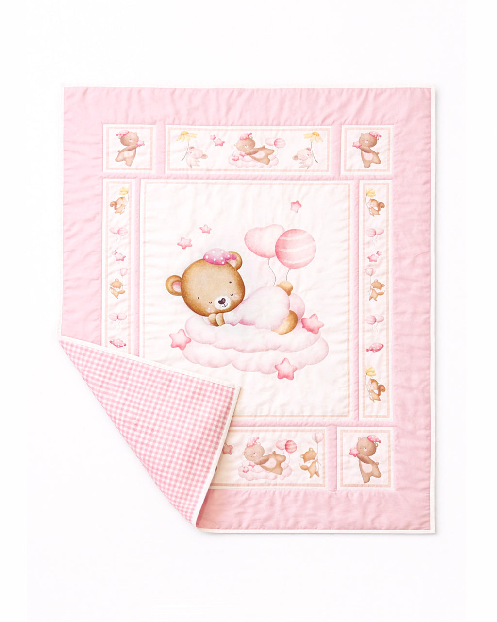Pink Teddy Bear Baby Quilt Demee Design