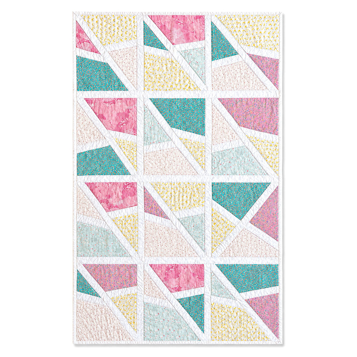 Pastel Geometric Patchwork Quilt Demee Design