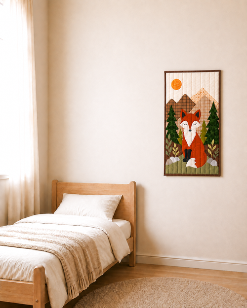 Fox Wall Hanging - Textile Art, Nursery Decor Demee Design