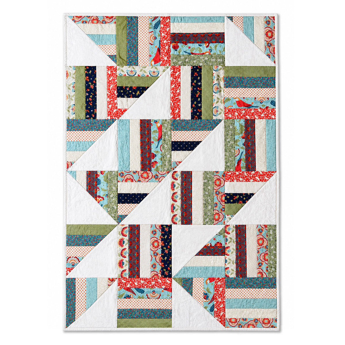 Bird Whispers Geometric Baby Quilt Demee Design