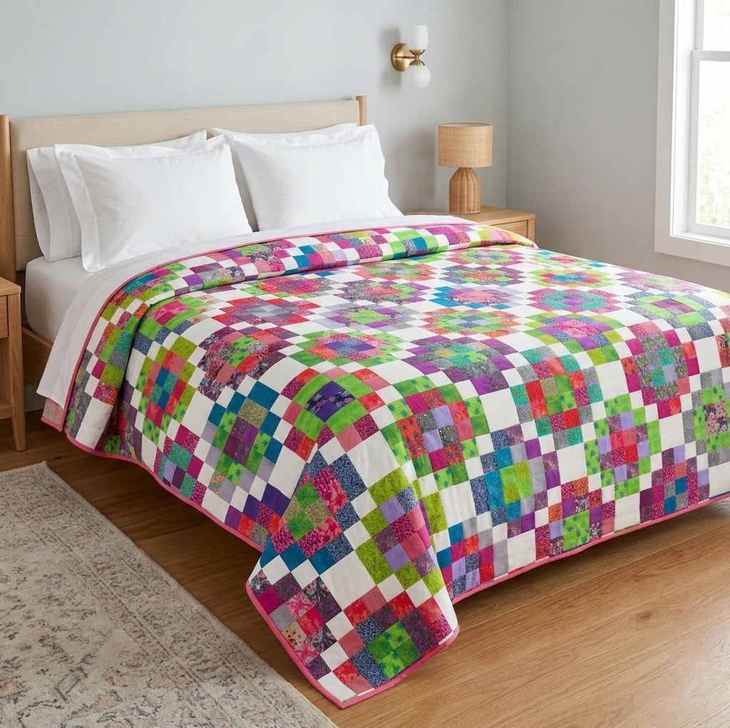 Confetti Floral Patchwork Quilt Demee Design