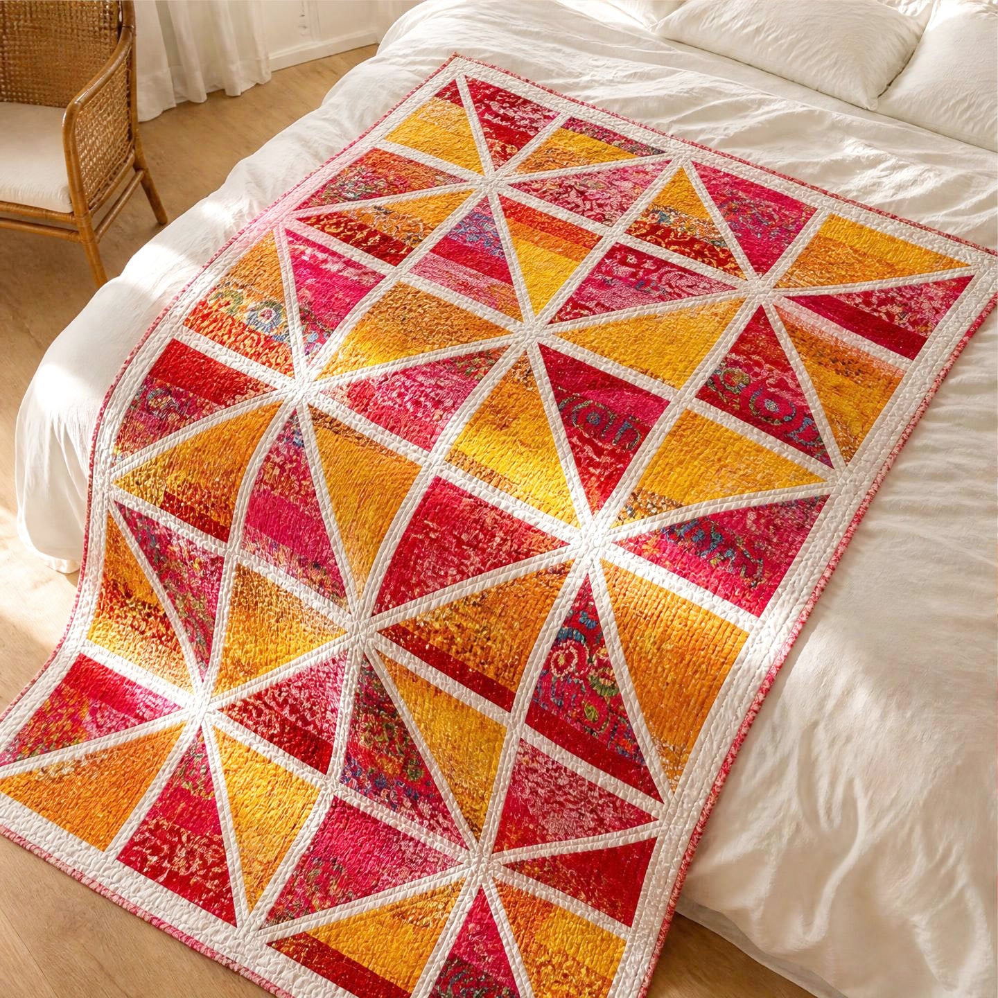 Sunset Patchwork Lap Quilt / Throw Demee Design