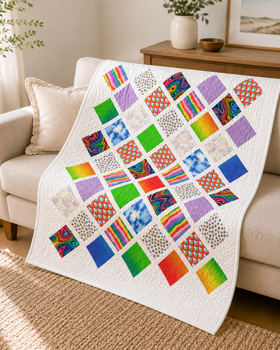 Rainbow Melody Quilt / Throw Demee Design
