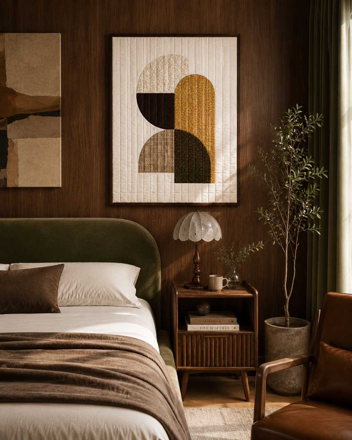 Golden Horizon - Ochre - Quilted Wall Hanging Demee Design