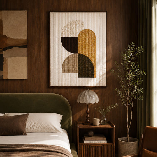 Golden Horizon - Ochre - Quilted Wall Hanging Demee Design